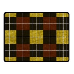 Modern Black Red Golden Plaids Double Sided Fleece Blanket (small)  by ConteMonfrey