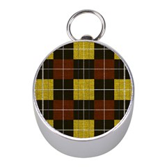 Modern Black Red Golden Plaids Mini Silver Compasses by ConteMonfrey