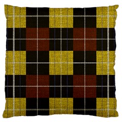 Modern Black Red Golden Plaids Standard Flano Cushion Case (two Sides) by ConteMonfrey