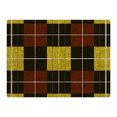 Modern Black Red Golden Plaids Double Sided Flano Blanket (mini) 