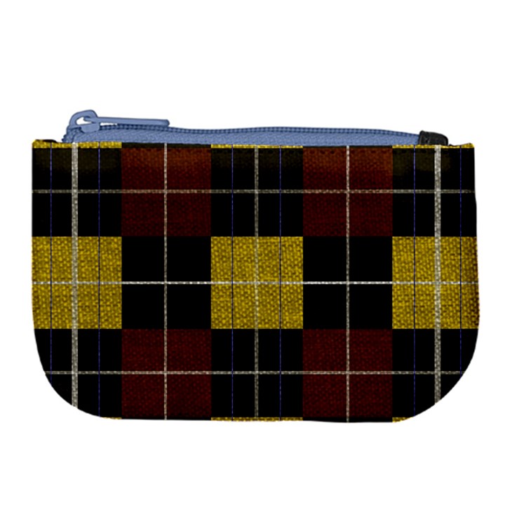 Modern black red golden Plaids Large Coin Purse