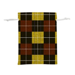 Modern Black Red Golden Plaids Lightweight Drawstring Pouch (l) by ConteMonfrey