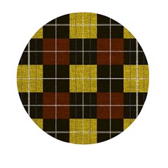 Modern Black Red Golden Plaids Mini Round Pill Box (pack Of 3) by ConteMonfrey