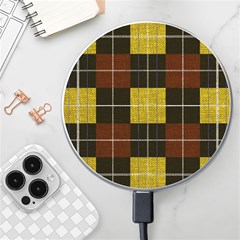 Modern Black Red Golden Plaids Wireless Charger by ConteMonfrey