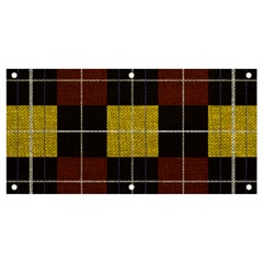 Modern Black Red Golden Plaids Banner And Sign 4  X 2  by ConteMonfrey