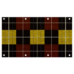 Modern Black Red Golden Plaids Banner And Sign 7  X 4  by ConteMonfrey