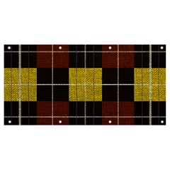 Modern Black Red Golden Plaids Banner And Sign 8  X 4 