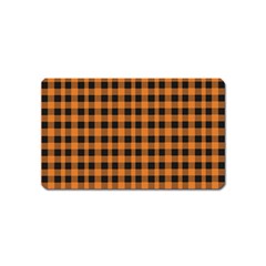 Orange Black Small Plaids Magnet (name Card) by ConteMonfrey