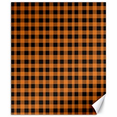 Orange Black Small Plaids Canvas 8  X 10  by ConteMonfrey