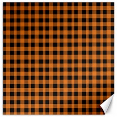 Orange black small plaids Canvas 16  x 16 