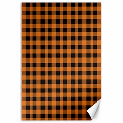 Orange black small plaids Canvas 20  x 30 