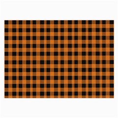 Orange Black Small Plaids Large Glasses Cloth by ConteMonfrey