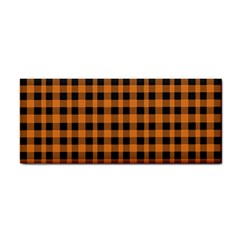 Orange Black Small Plaids Hand Towel by ConteMonfrey