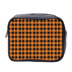 Orange Black Small Plaids Mini Toiletries Bag (two Sides) by ConteMonfrey