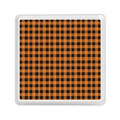 Orange black small plaids Memory Card Reader (Square)