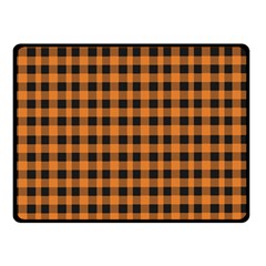 Orange black small plaids Double Sided Fleece Blanket (Small) 