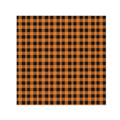 Orange black small plaids Square Satin Scarf (30  x 30 )