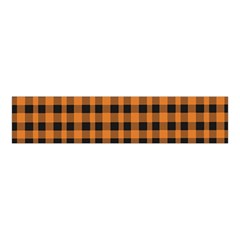 Orange Black Small Plaids Velvet Scrunchie by ConteMonfrey