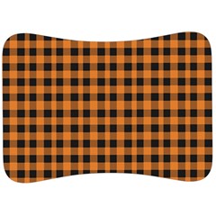 Orange black small plaids Velour Seat Head Rest Cushion