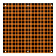 Orange Black Small Plaids Banner And Sign 4  X 4 