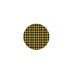 Black And Yellow Small Plaids 1  Mini Buttons by ConteMonfrey