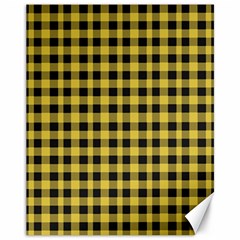 Black And Yellow Small Plaids Canvas 11  X 14  by ConteMonfrey