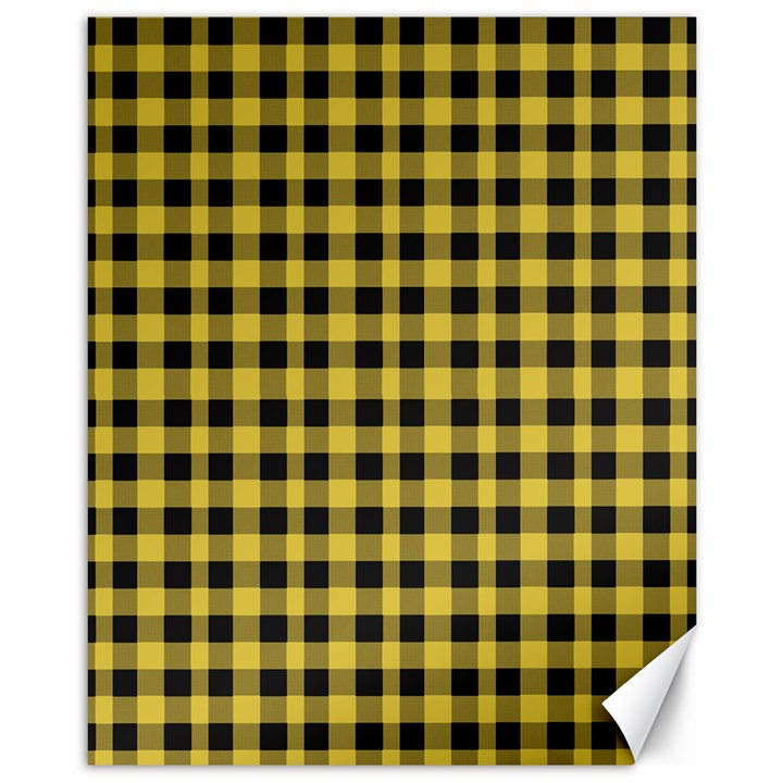 Black and yellow small plaids Canvas 11  x 14 