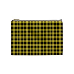 Black And Yellow Small Plaids Cosmetic Bag (medium) by ConteMonfrey