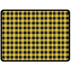 Black And Yellow Small Plaids Fleece Blanket (large)  by ConteMonfrey