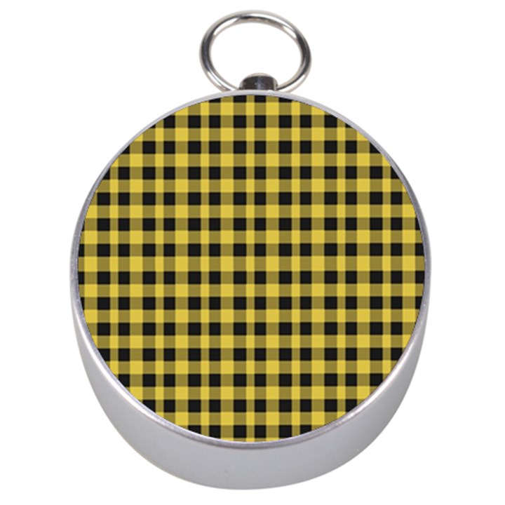 Black and yellow small plaids Silver Compasses