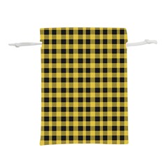 Black And Yellow Small Plaids Lightweight Drawstring Pouch (s) by ConteMonfrey