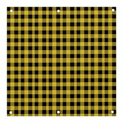 Black And Yellow Small Plaids Banner And Sign 3  X 3  by ConteMonfrey