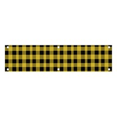 Black And Yellow Small Plaids Banner And Sign 4  X 1  by ConteMonfrey