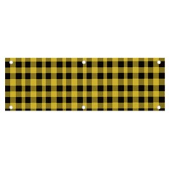 Black And Yellow Small Plaids Banner And Sign 6  X 2  by ConteMonfrey