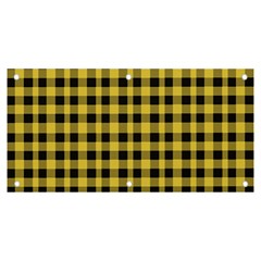 Black And Yellow Small Plaids Banner And Sign 6  X 3  by ConteMonfrey