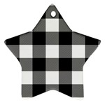 Black and white classic plaids Ornament (Star) Front