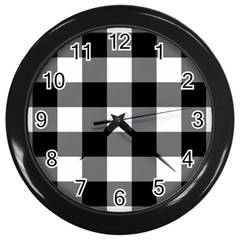 Black And White Classic Plaids Wall Clock (black) by ConteMonfrey