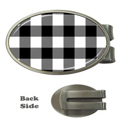 Black And White Classic Plaids Money Clips (oval)  by ConteMonfrey