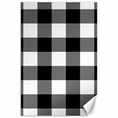 Black And White Classic Plaids Canvas 24  X 36  by ConteMonfrey