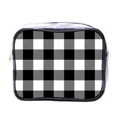 Black And White Classic Plaids Mini Toiletries Bag (one Side) by ConteMonfrey