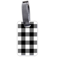 Black And White Classic Plaids Luggage Tag (one Side) by ConteMonfrey