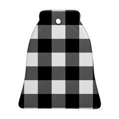 Black And White Classic Plaids Bell Ornament (two Sides) by ConteMonfrey