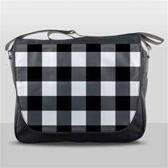 Black And White Classic Plaids Messenger Bag by ConteMonfrey