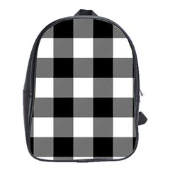 Black And White Classic Plaids School Bag (xl) by ConteMonfrey