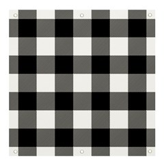 Black And White Classic Plaids Banner And Sign 4  X 4  by ConteMonfrey