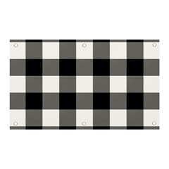 Black And White Classic Plaids Banner And Sign 5  X 3  by ConteMonfrey