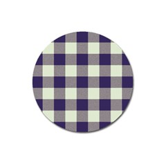 Blue Purple And White Plaids Magnet 3  (round) by ConteMonfrey