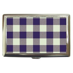 Blue Purple And White Plaids Cigarette Money Case by ConteMonfrey