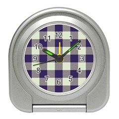 Blue Purple And White Plaids Travel Alarm Clock by ConteMonfrey