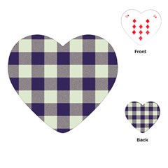 Blue Purple And White Plaids Playing Cards Single Design (heart) by ConteMonfrey